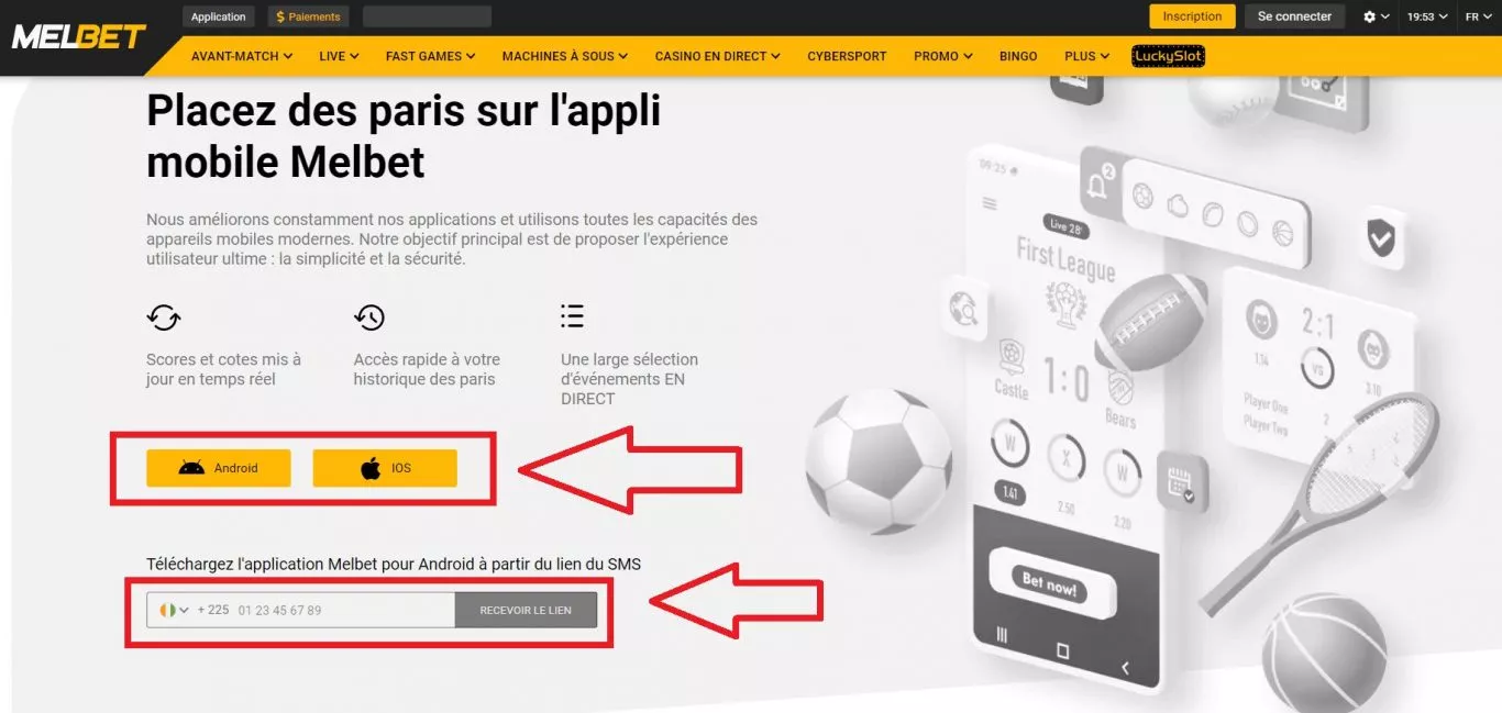 Utiliser la Melbet mobile version Android ou iOS pour parier